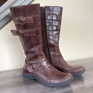Aldo Lattitude Brown Leather Zip Up Riding Boots Size 38